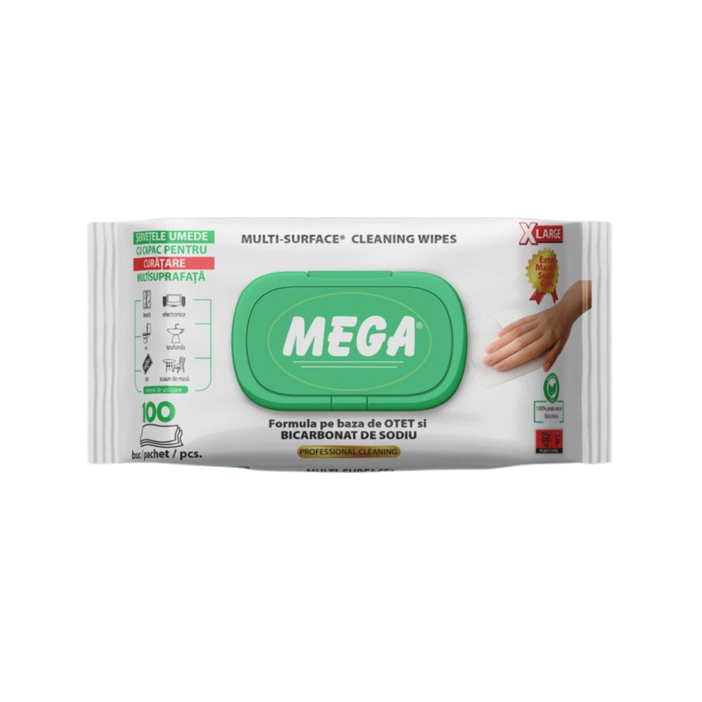 SERVETELE UMEDE CU OTET SI BICARBONAT MEGA-100BUC