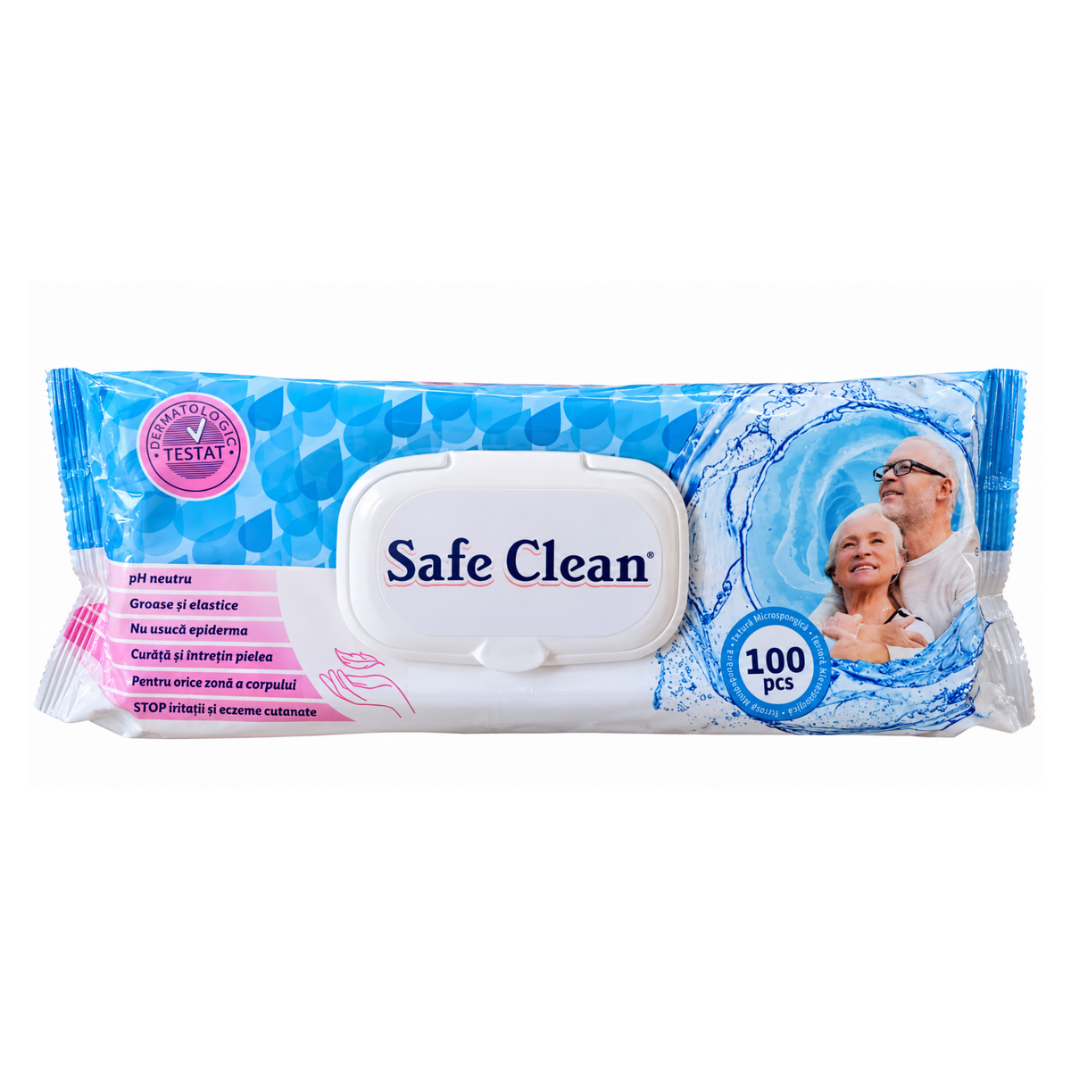 SAFE CLEAN ȘERVEȚELE UMEDE PENTRU IGIENA CORPORALĂ – 100 BUC.