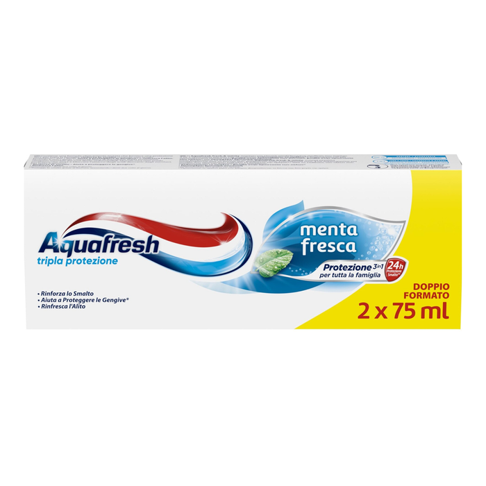 AQUAFRESH MENTA PASTĂ DE DINȚI 2X75ML