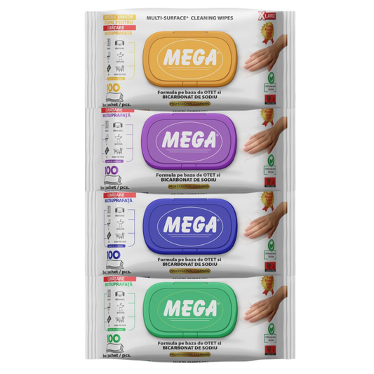 SERVETELE UMEDE CU OTET SI BICARBONAT MEGA-100BUC