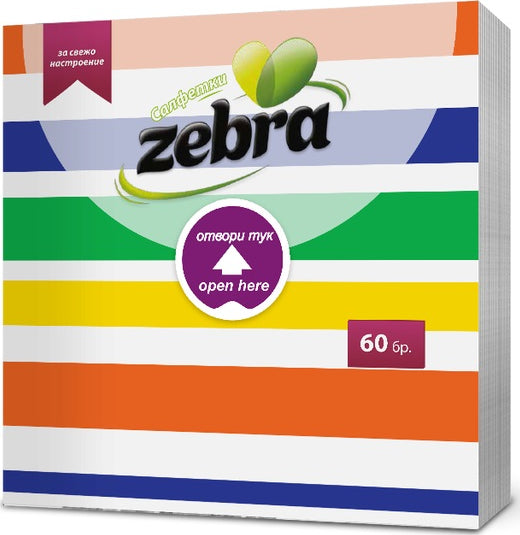 Servetele ZEBRA 60p 33*33 Easy Open Lin