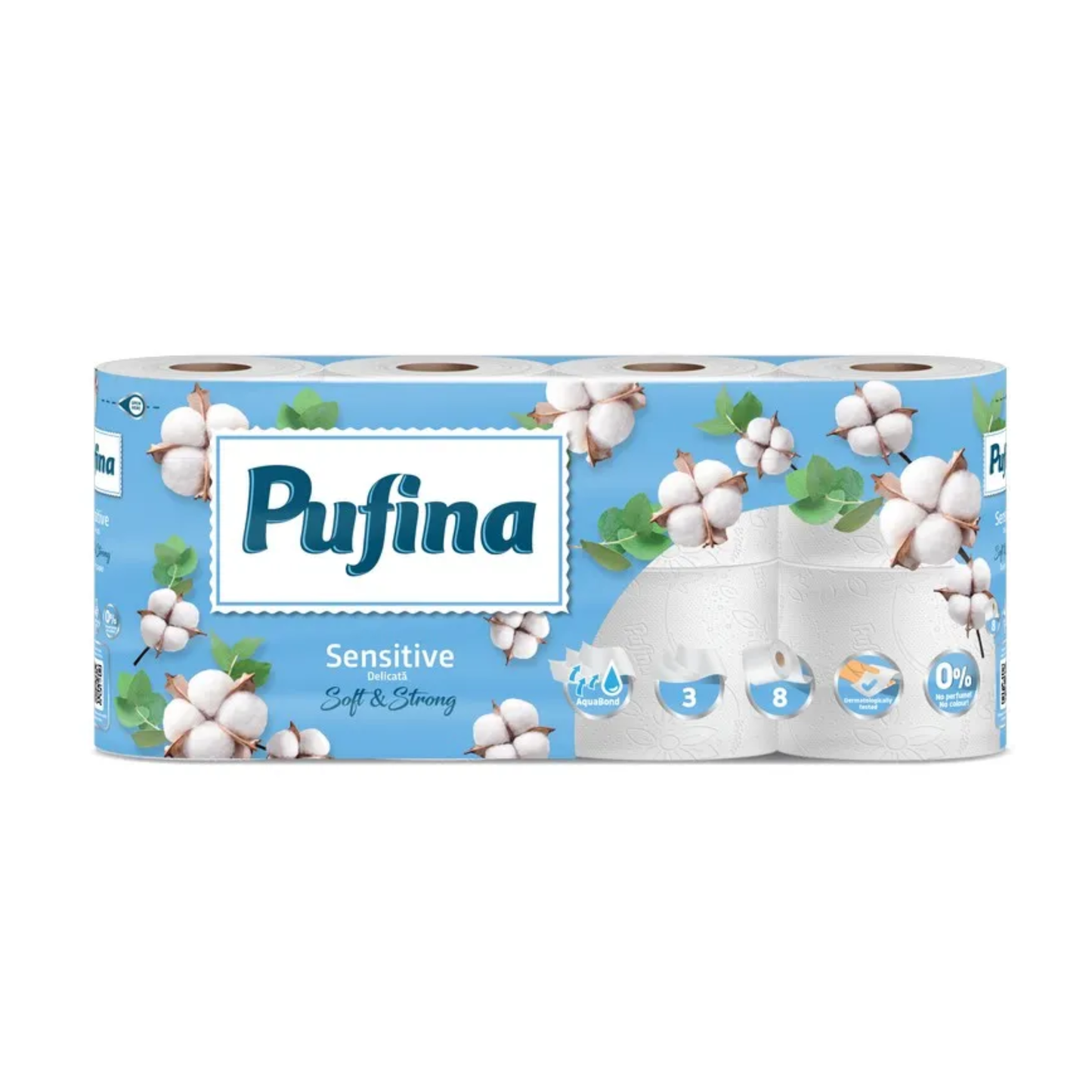 PUFINA HARTIE IGIENICA 8 ROLE-3 STRATURI