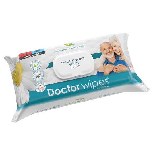 DOCTOR WIPES SERVETELE UMEDE PENTRU INCONTINENTA ADULTI CU EXTRACT DE MUSETEL