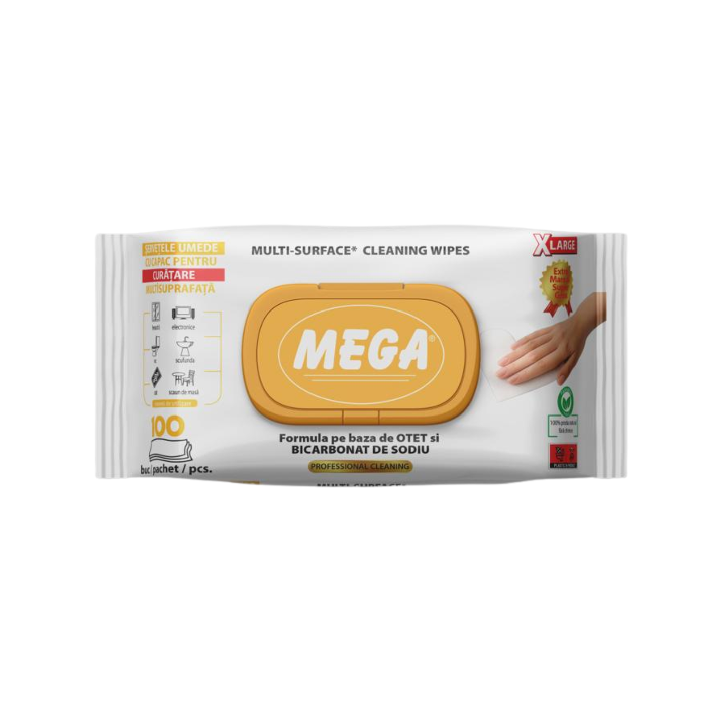 SERVETELE UMEDE CU OTET SI BICARBONAT MEGA-100BUC