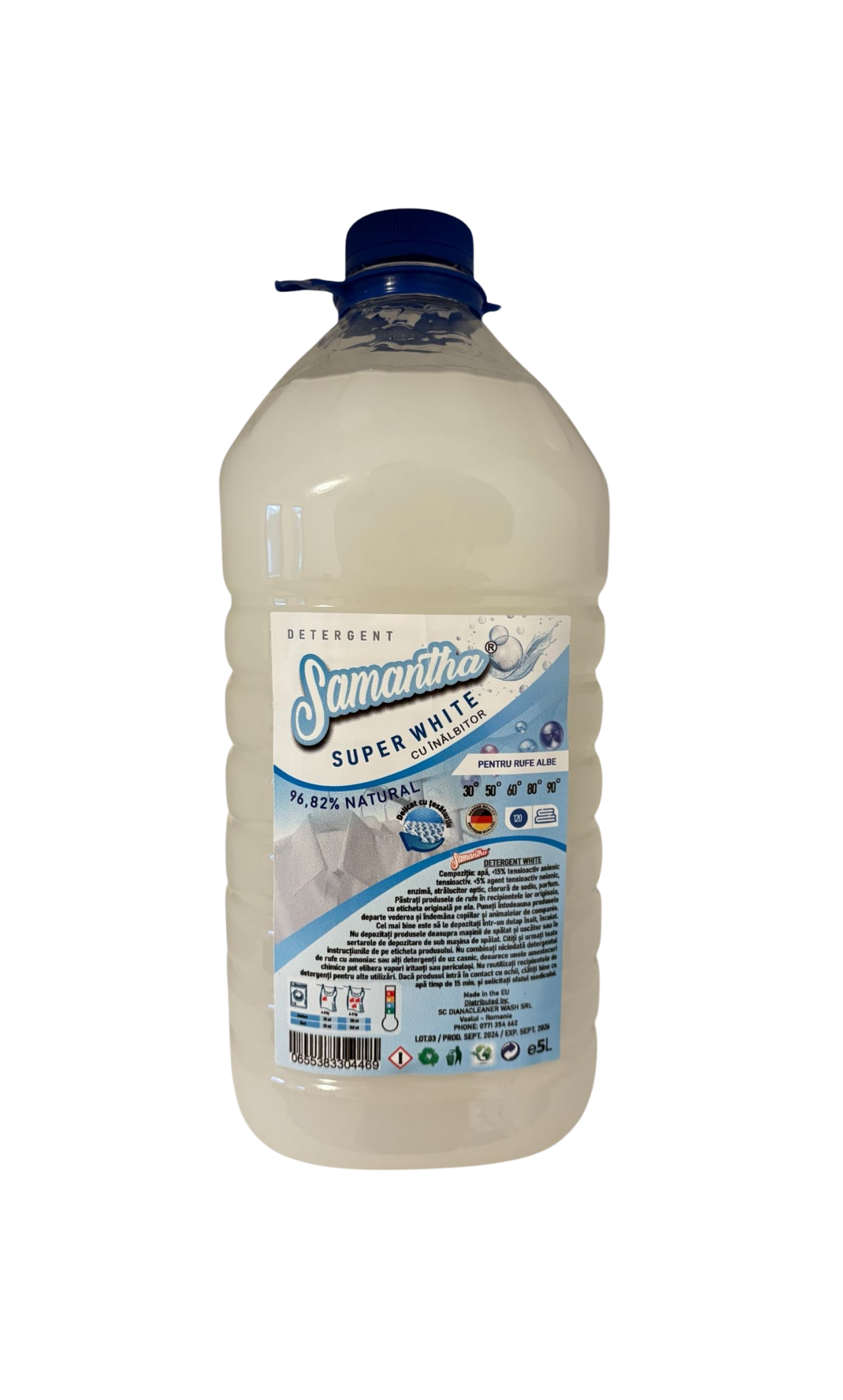 Detergent SUPER WHITE- înălbitor-Eco 5L