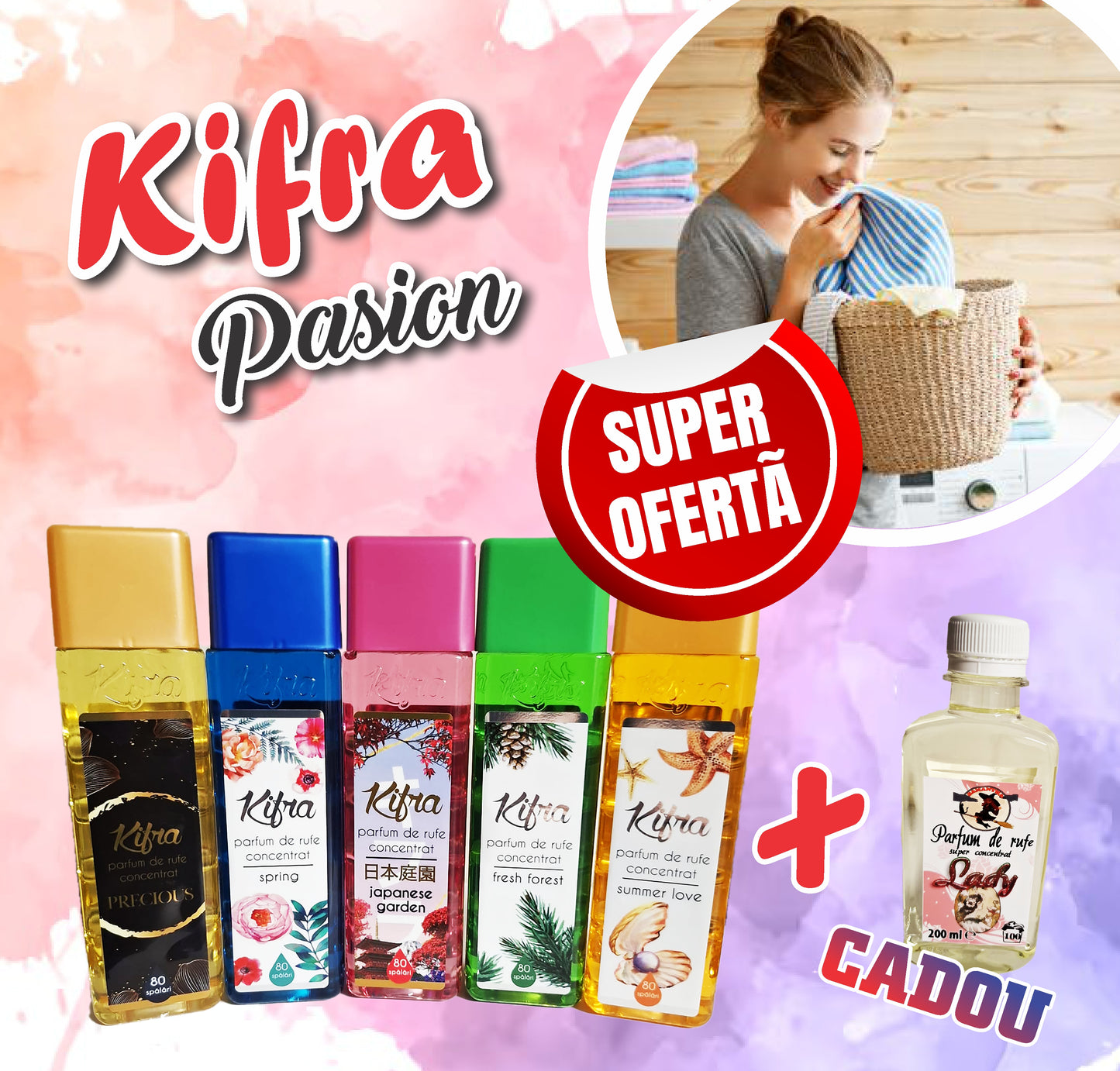 PACHET PARFUM rufe KIFRA -5 +1 GRATIS- 230 LEI