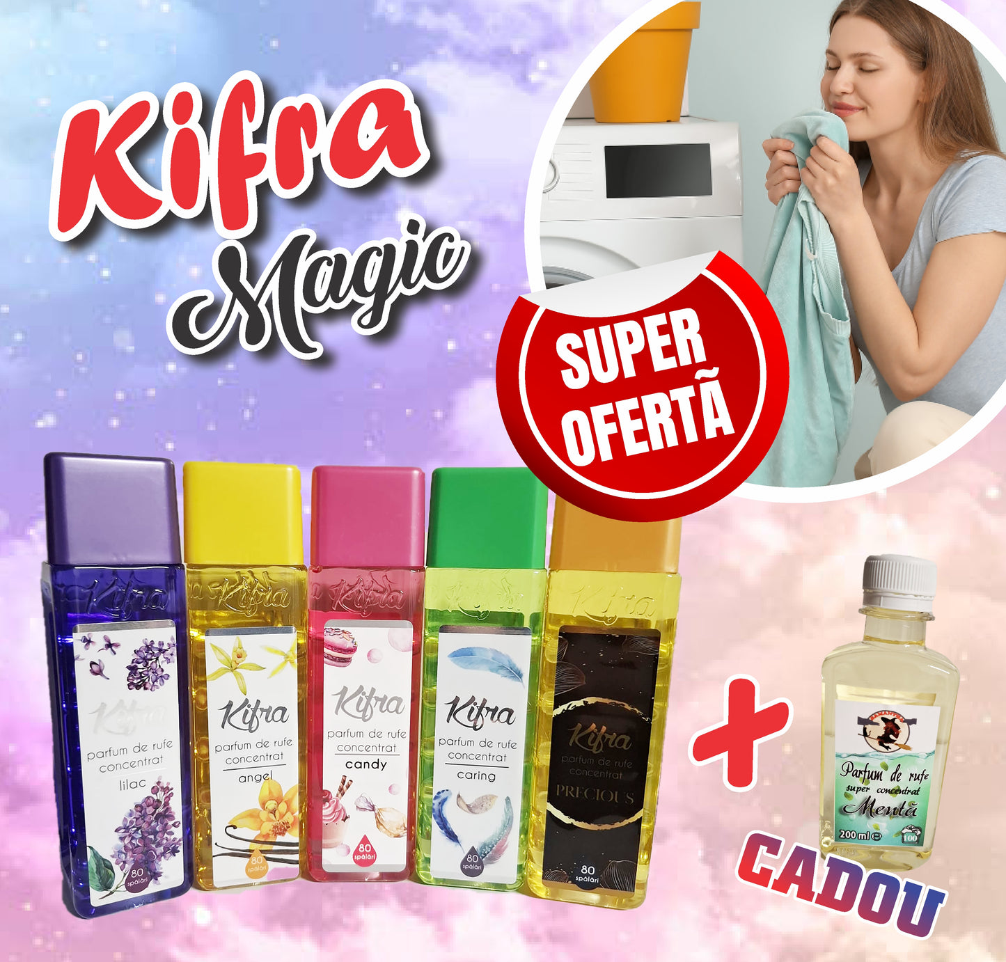 PACHET PARFUM rufe KIFRA -5 +1 GRATIS- 230 LEI