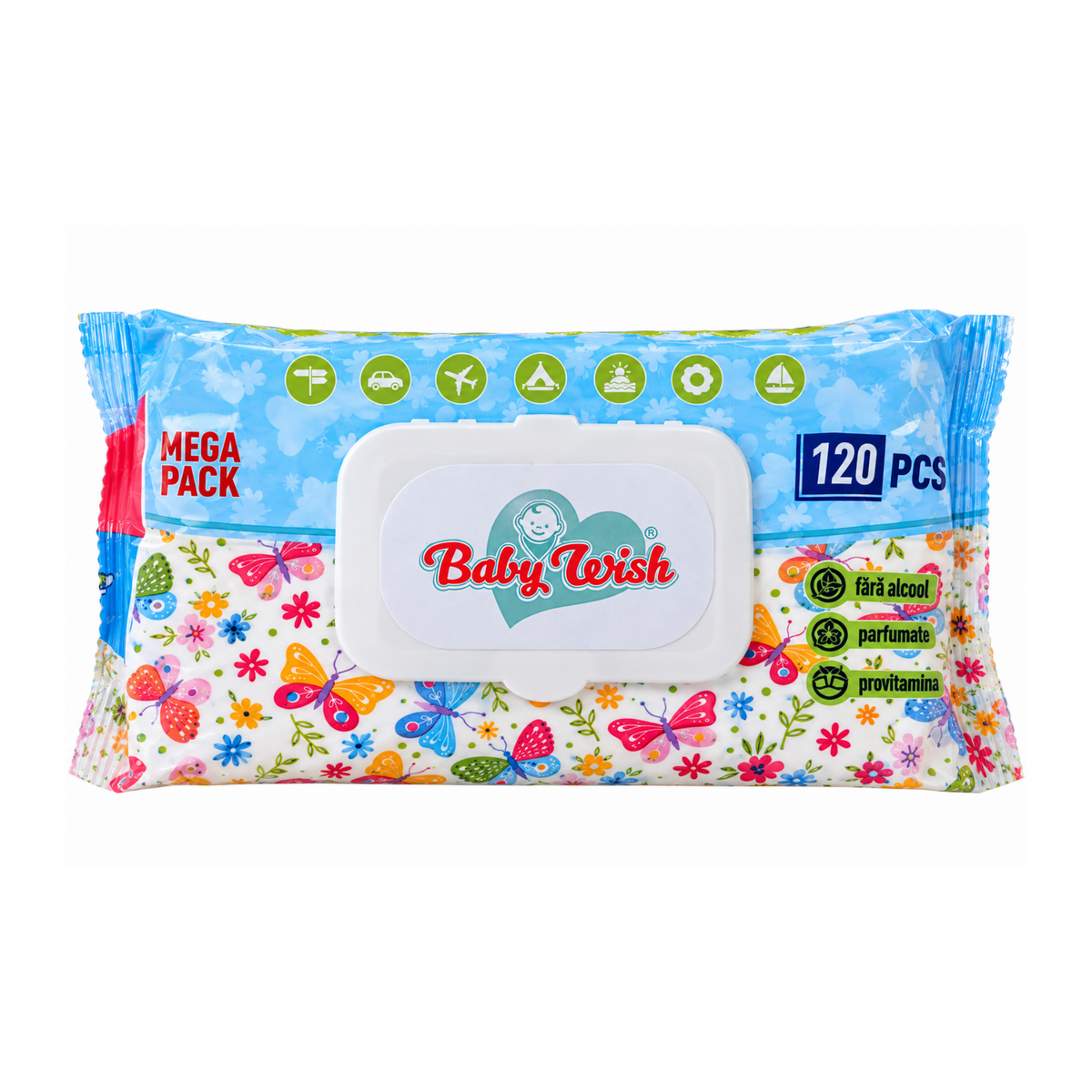 BABY WISH ȘERVEȚELE UMEDE – 120 BUC
