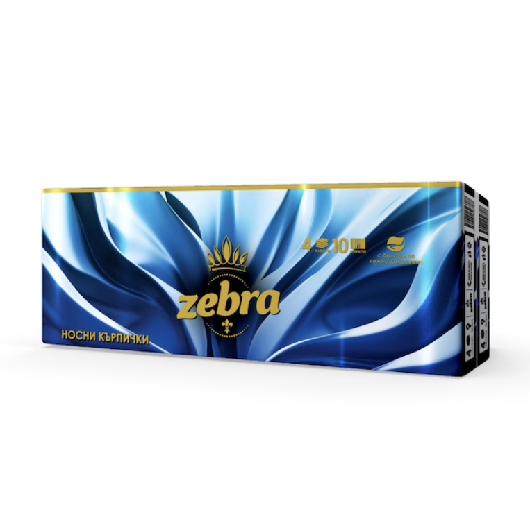 Servetele ZEBRA NAZALE 4str. 10buc. /Tipla