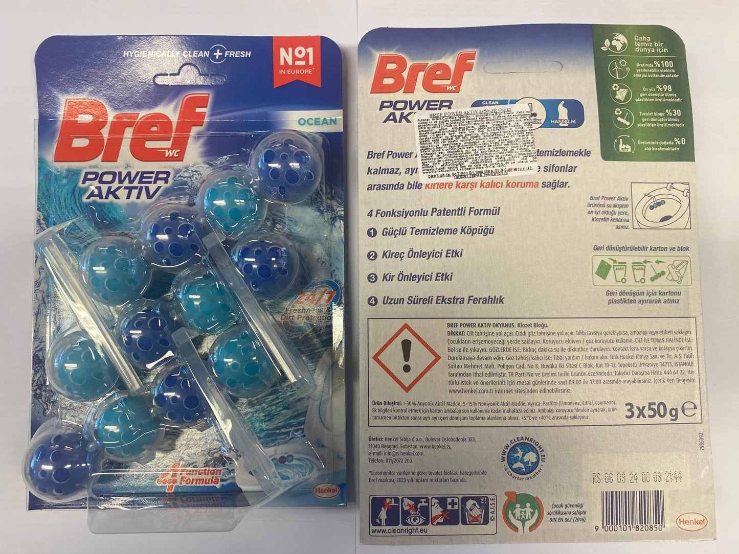 BREF odorizant toaleta OCEAN 3*50gr