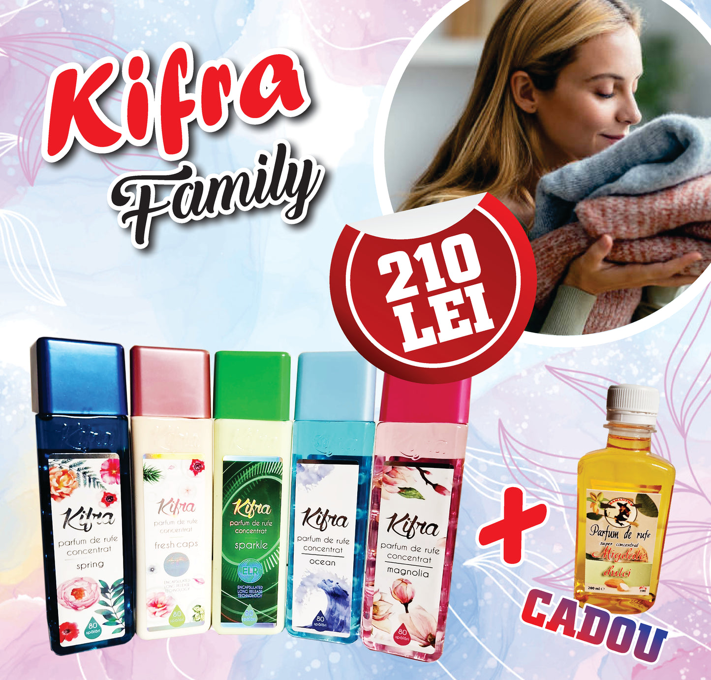 PACHET PARFUM rufe KIFRA -5 +1 GRATIS- 210 LEI