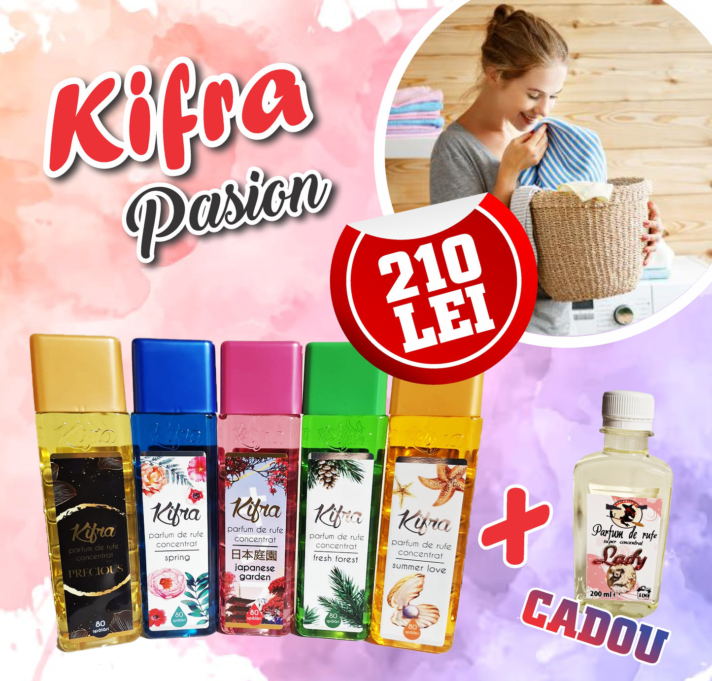 PACHET PARFUM rufe KIFRA -5 +1 GRATIS- 210 LEI